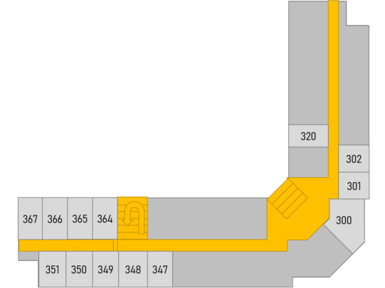 Lageplan der zum Fachgebiet gehörigen Büros, die sich im dritten Stock vom Maschinenbaugebäude I befinden