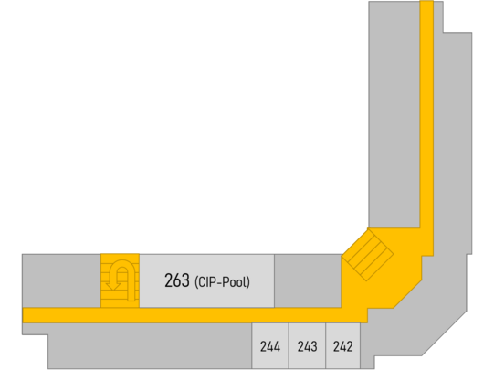 Lageplan der zum Fachgebiet gehörigen Büros, die sich im zweiten Stock vom Maschinenbaugebäude I befinden
